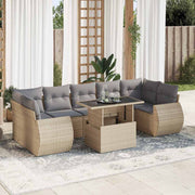 sofasæt til haven 8 dele med hynder polyrattan beige