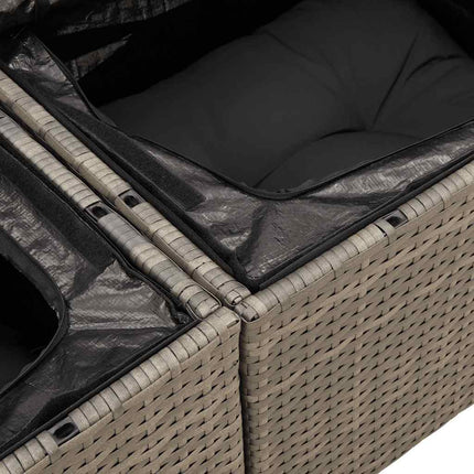 sofasæt til haven 9 dele med hynder polyrattan grå