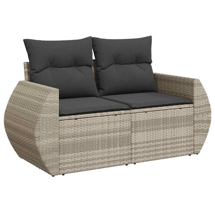 sofasæt til haven 8 dele med hynder polyrattan lysegrå