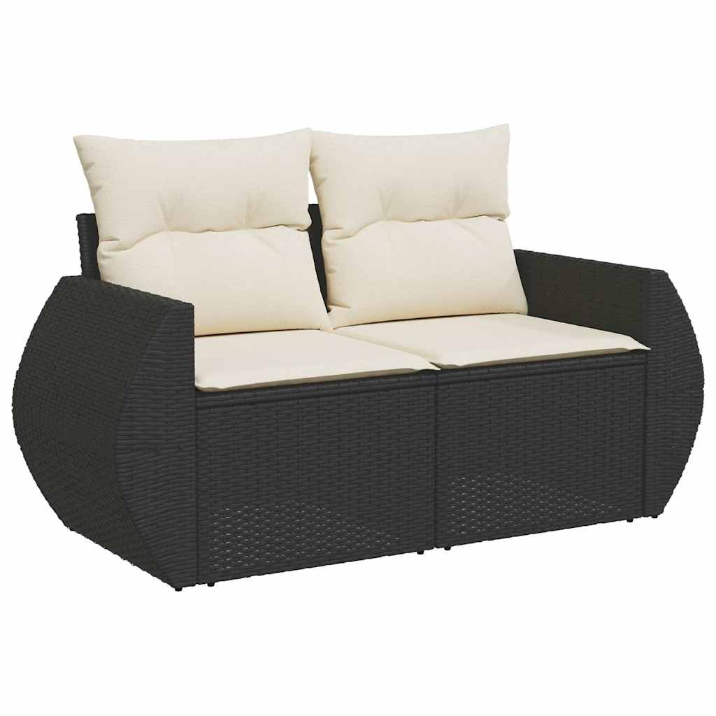 sofasæt til haven 10 dele med hynder polyrattan sort