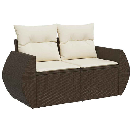 sofasæt til haven 10 dele med hynder polyrattan brun