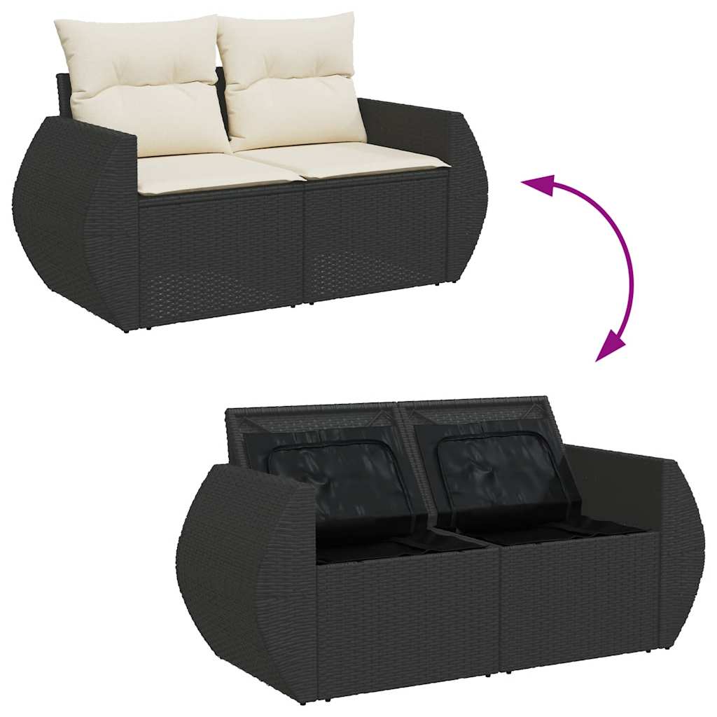 sofasæt til haven 11 dele med hynder polyrattan sort