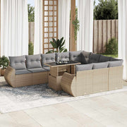 sofasæt til haven 11 dele med hynder polyrattan beige