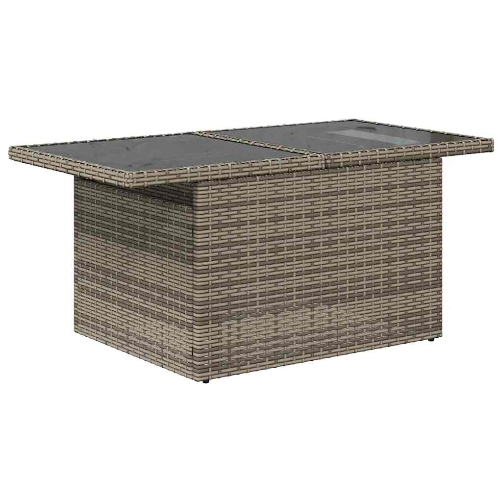 sofasæt til haven 6 dele med hynder polyrattan akacietræ grå