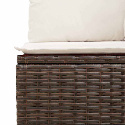 sofasæt til haven 9 dele med hynder polyrattan brun