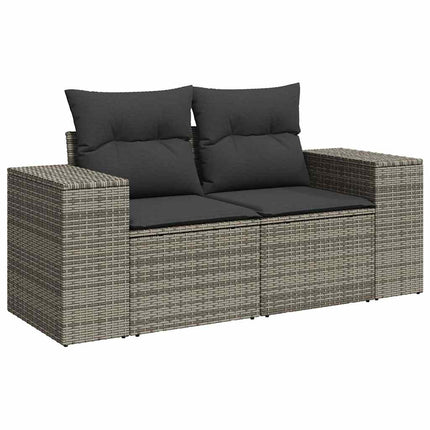sofaesæt til haven 7 dele med hynder polyrattan grå
