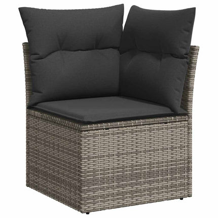 sofasæt til haven 8 dele med hynder polyrattan grå
