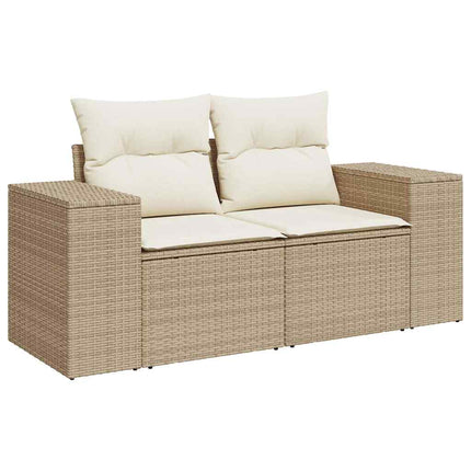 sofasæt til haven 9 dele med hynder polyrattan beige
