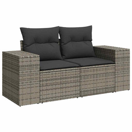 sofasæt til haven 9 dele med hynder polyrattan grå