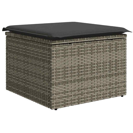 sofasæt til haven 9 dele med hynder polyrattan grå