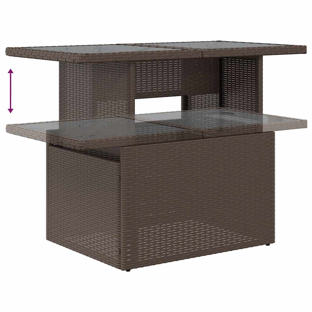 sofasæt til haven 10 dele med hynder polyrattan brun