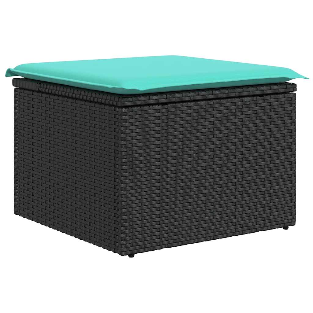 sofasæt til haven 6 dele med hynder polyrattan sort