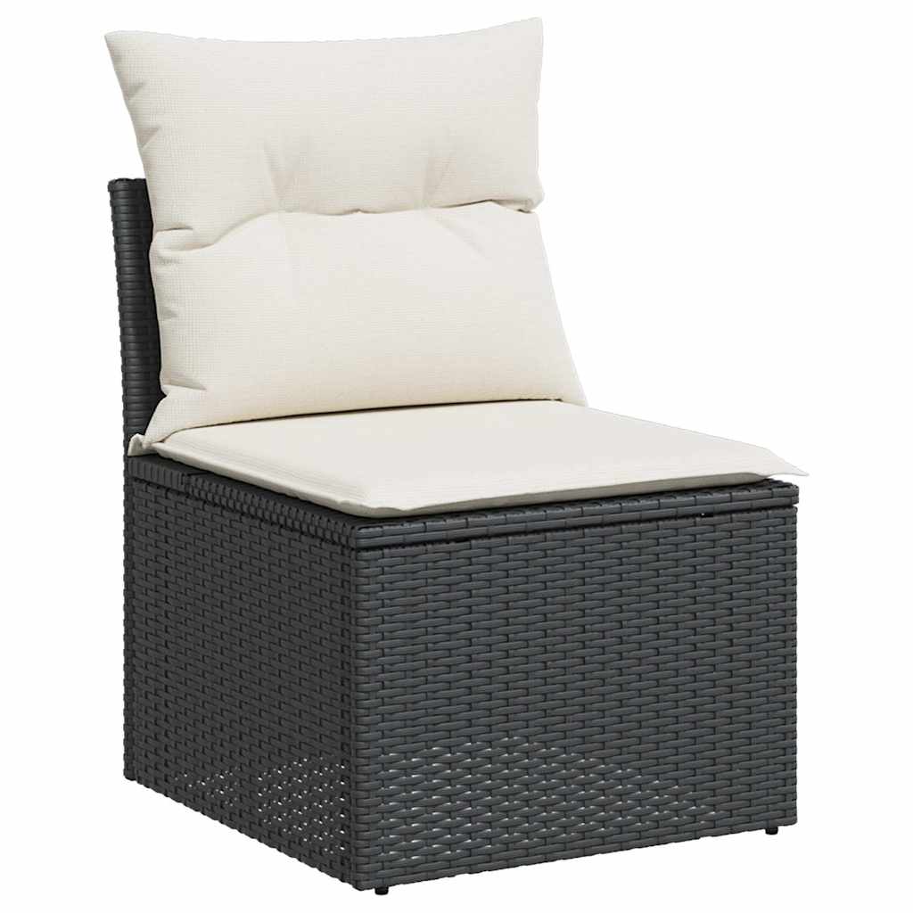 sofasæt til haven 9 dele med hynder polyrattan sort