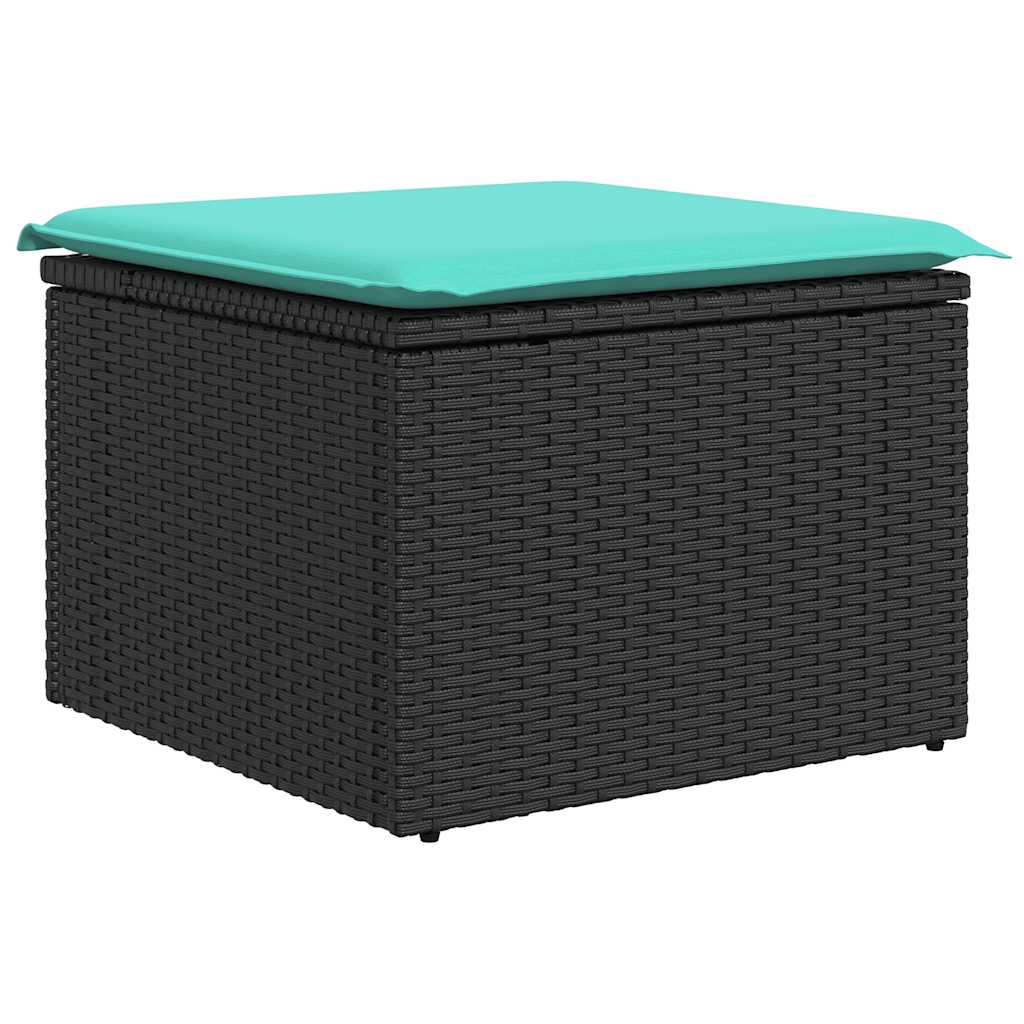 sofasæt til haven 7 dele med hynder polyrattan sort