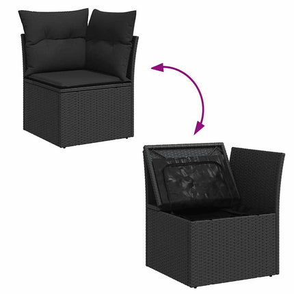 sofasæt til haven 10 dele med hynder polyrattan sort