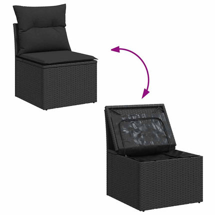 sofasæt til haven 10 dele med hynder polyrattan sort