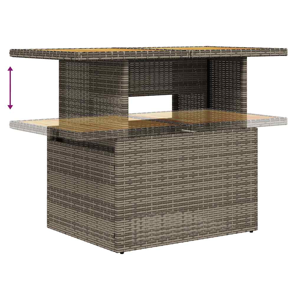 sofasæt til haven 9 dele med hynder polyrattan grå