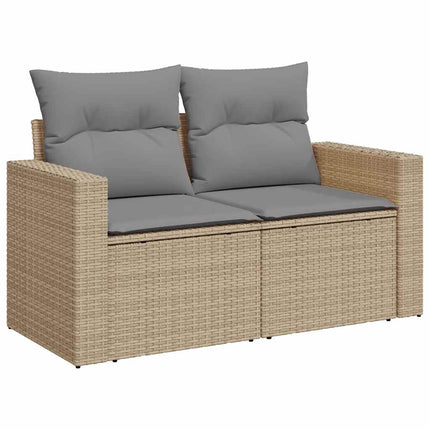 sofasæt til haven 9 dele med hynder polyrattan beige