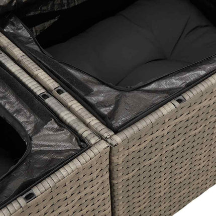 sofasæt til haven 9 dele med hynder polyrattan grå