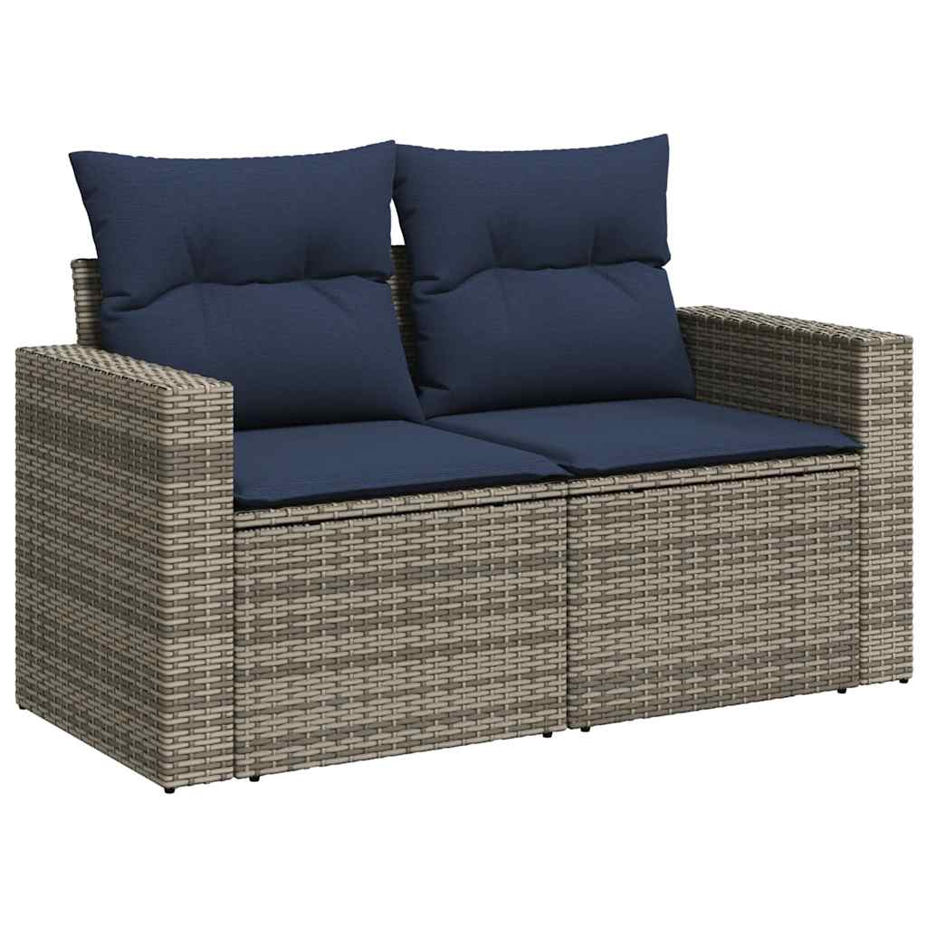 sofasæt til haven 9 dele med hynder polyrattan grå