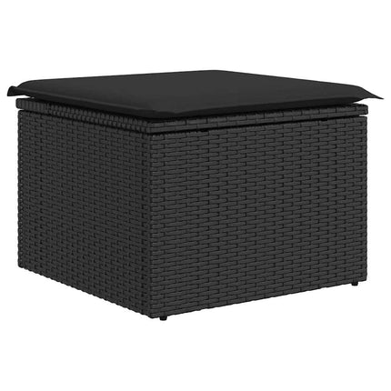 sofasæt til haven 7 dele med hynder polyrattan sort