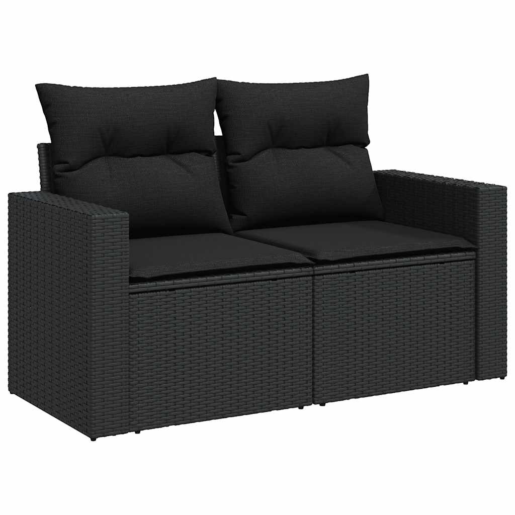 sofasæt til haven 10 dele med hynder polyrattan sort