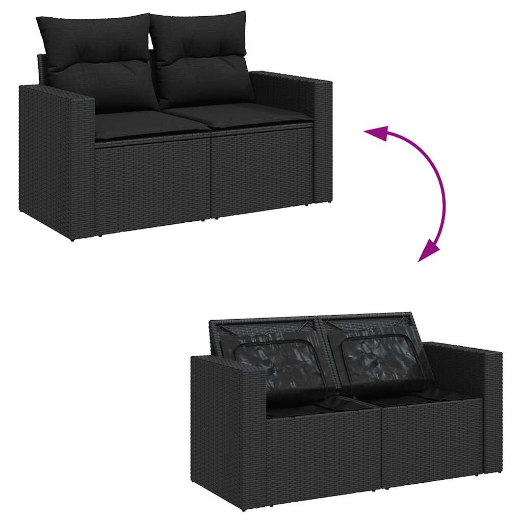 sofasæt til haven 10 dele med hynder polyrattan sort