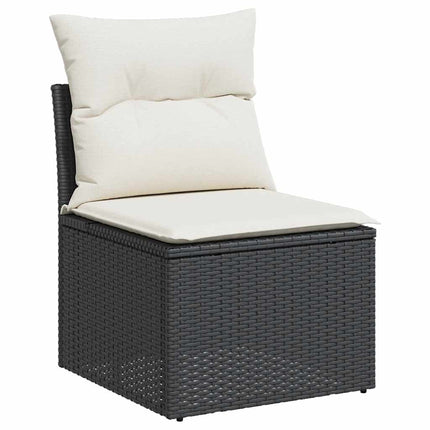 sofasæt til haven 7 dele med hynder polyrattan sort