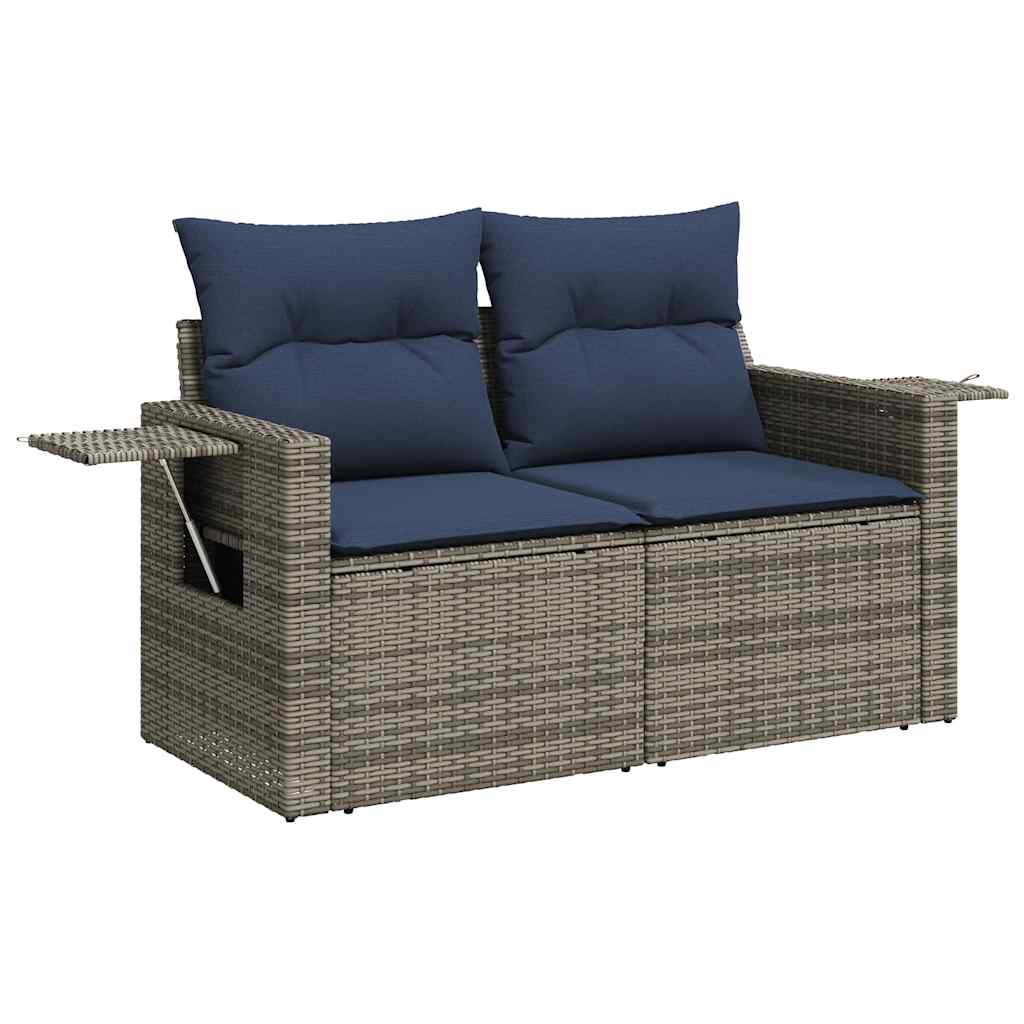 sofasæt til haven 8 dele med hynder polyrattan grå