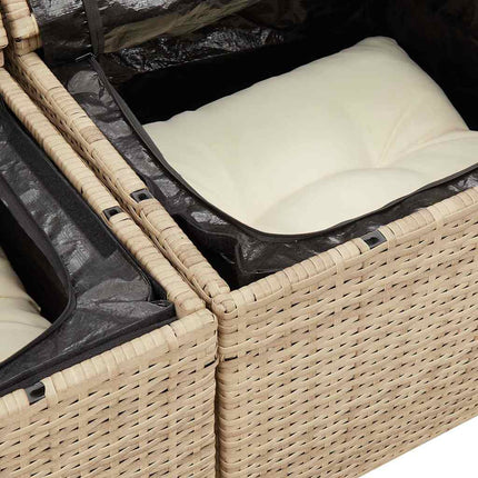 sofasæt til haven 9 dele med hynder polyrattan beige