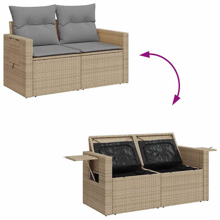 sofasæt til haven 11 dele med hynder polyrattan beige