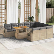 sofasæt til haven 11 dele med hynder polyrattan beige
