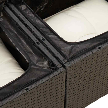 sofasæt til haven 9 dele med hynder polyrattan sort