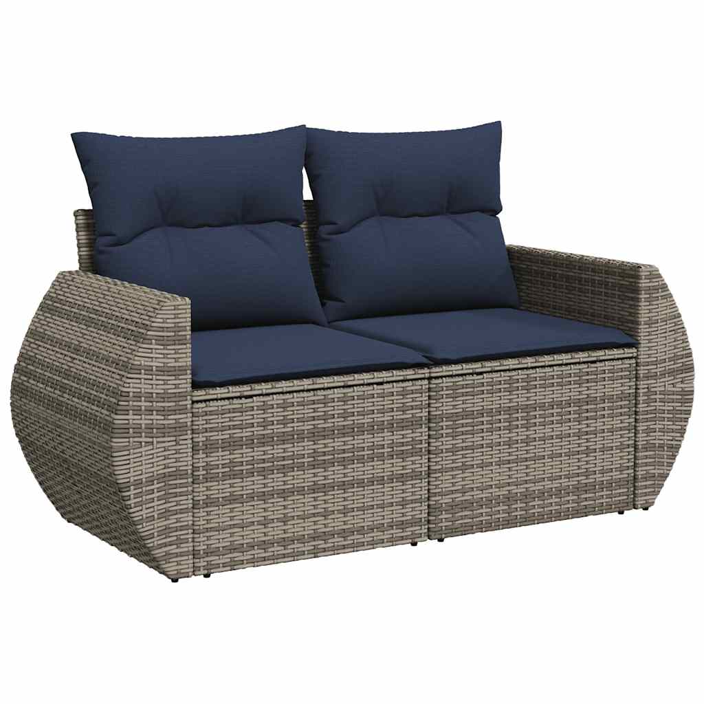 sofaesæt til haven 7 dele med hynder polyrattan grå