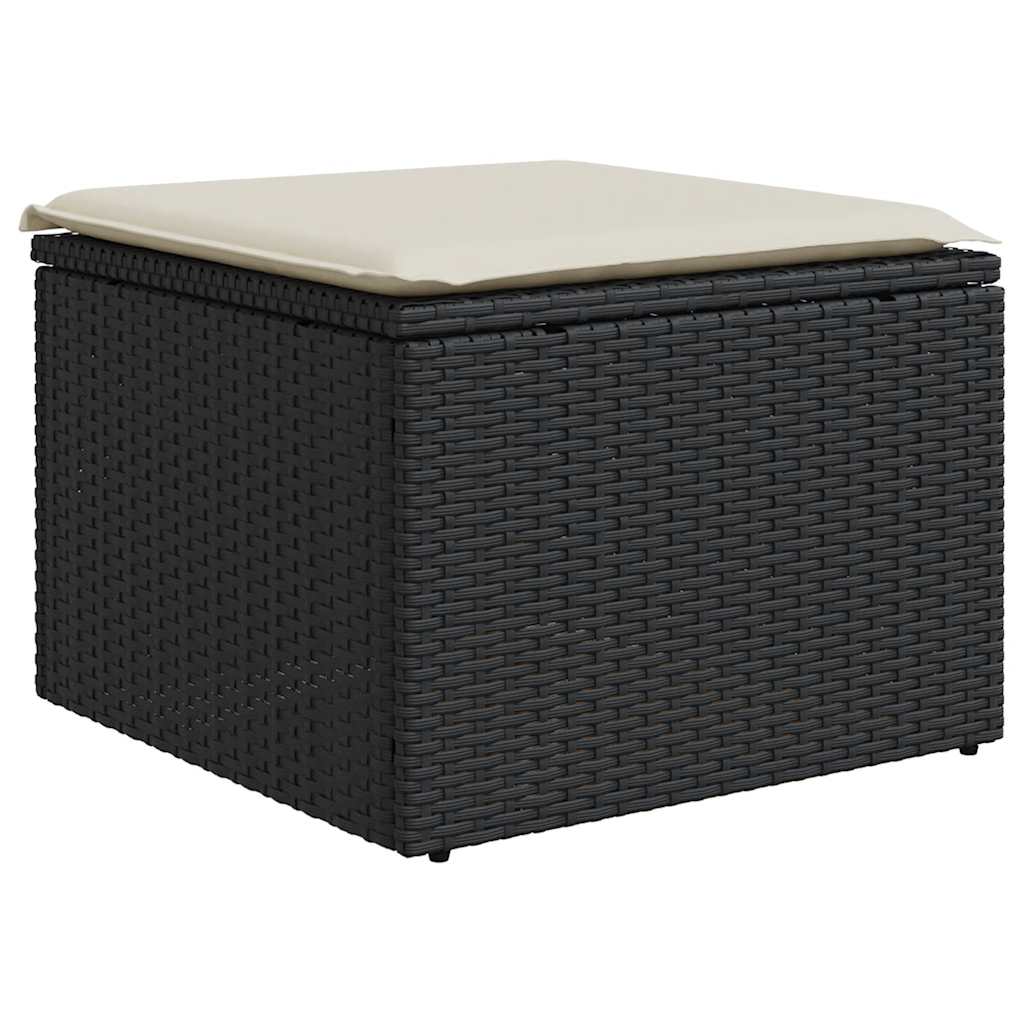 sofasæt til haven 8 dele med hynder polyrattan sort
