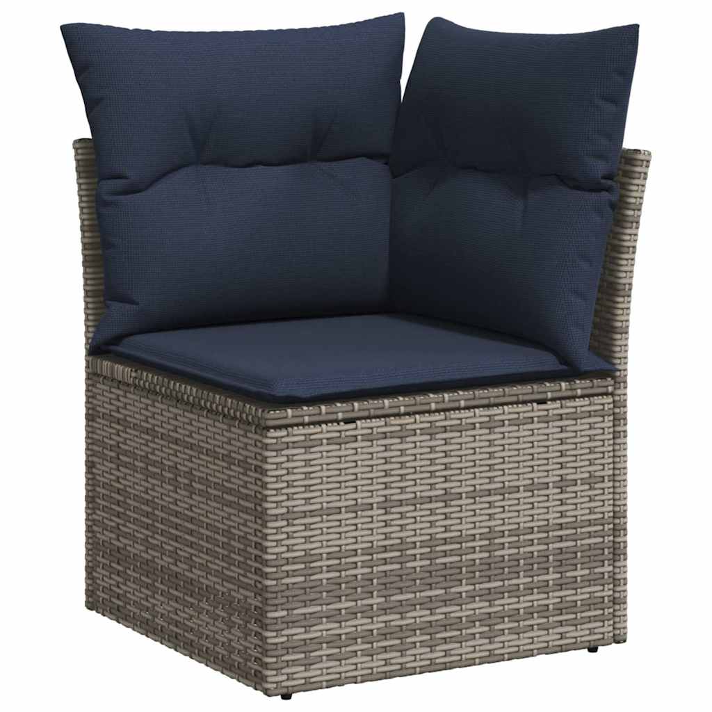 sofasæt til haven 9 dele med hynder polyrattan grå