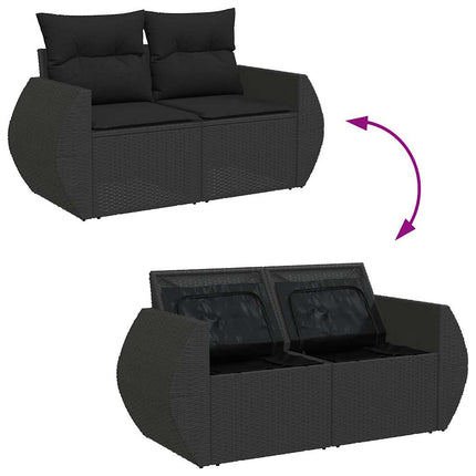 sofasæt til haven 10 dele med hynder polyrattan sort