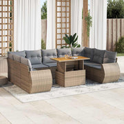 sofasæt til haven 10 dele med hynder polyrattan beige