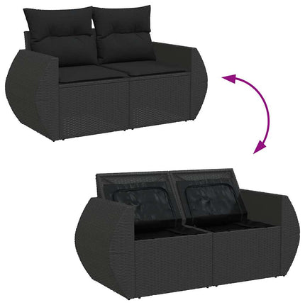 sofasæt til haven 11 dele med hynder polyrattan sort