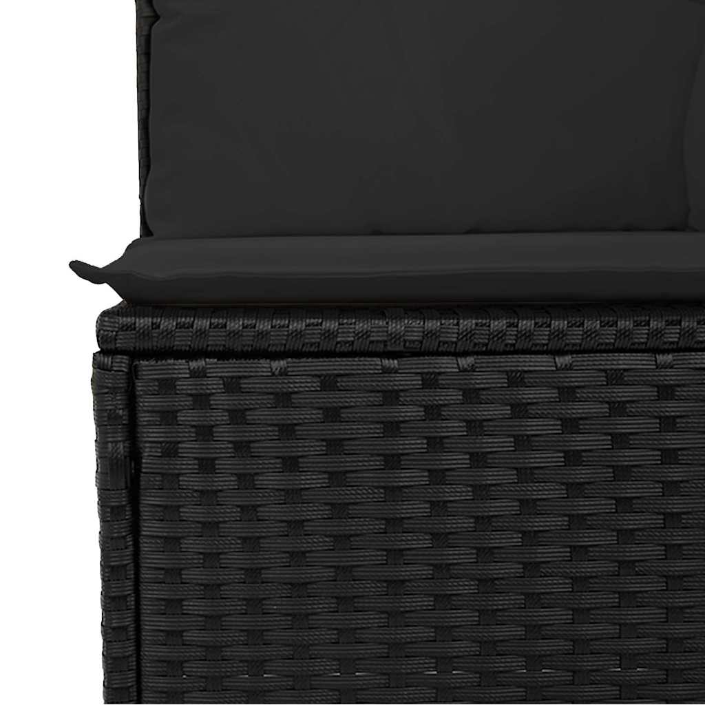 sofasæt til haven 7 dele med hynder polyrattan sort