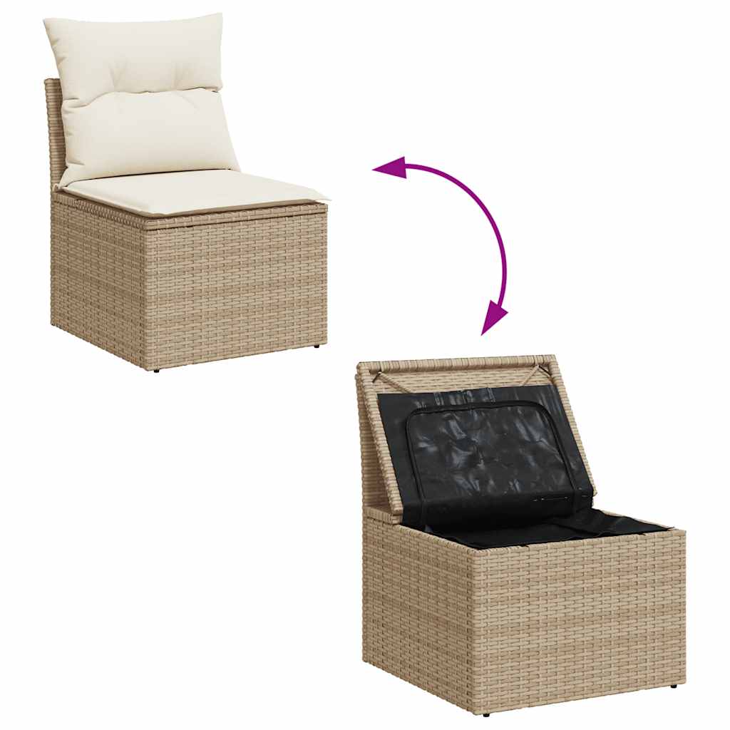 sofasæt til haven 8 dele med hynder polyrattan beige