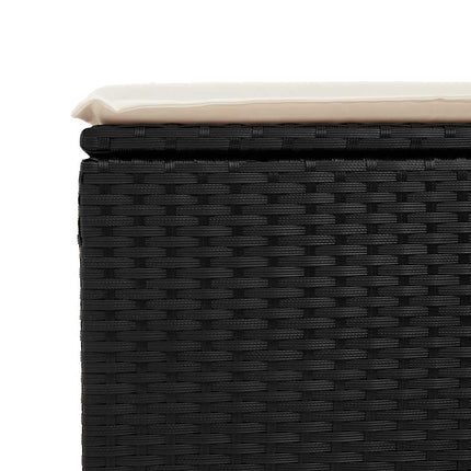 sofasæt til haven 7 dele med hynder polyrattan sort