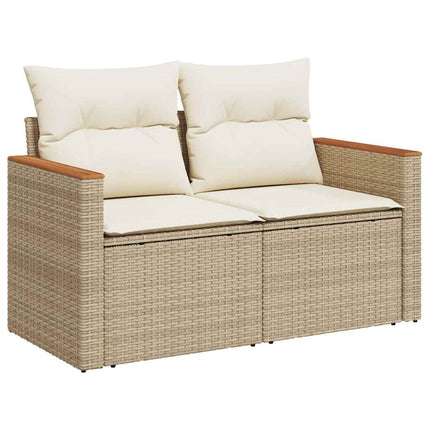 sofasæt til haven 8 dele med hynder polyrattan akacietræ beige