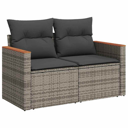 sofasæt til haven 8 dele med hynder polyrattan akacietræ grå