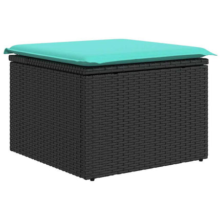 sofasæt til haven 9 dele med hynder polyrattan sort