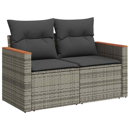 sofasæt til haven 10 dele med hynder polyrattan akacietræ grå