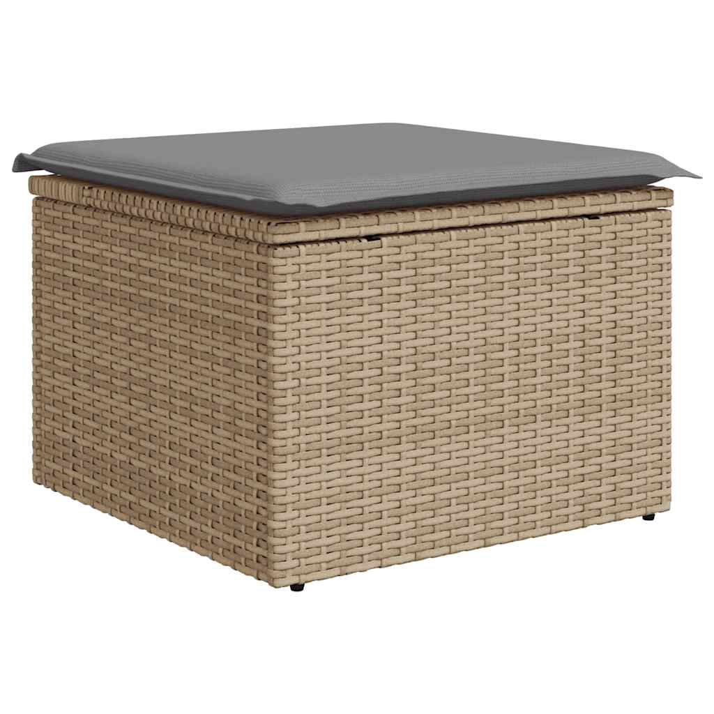 sofasæt til haven 8 dele med hynder polyrattan akacietræ beige