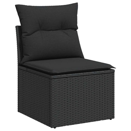 sofasæt til haven 9 dele med hynder polyrattan akacietræ sort