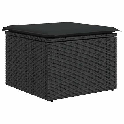 sofasæt til haven 9 dele med hynder polyrattan akacietræ sort