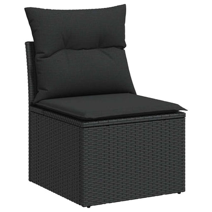sofasæt til haven 10 dele med hynder polyrattan akacietræ sort